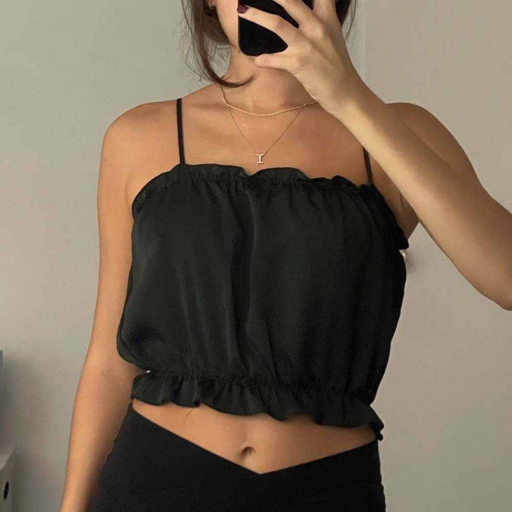 Dark green free people crop top tank